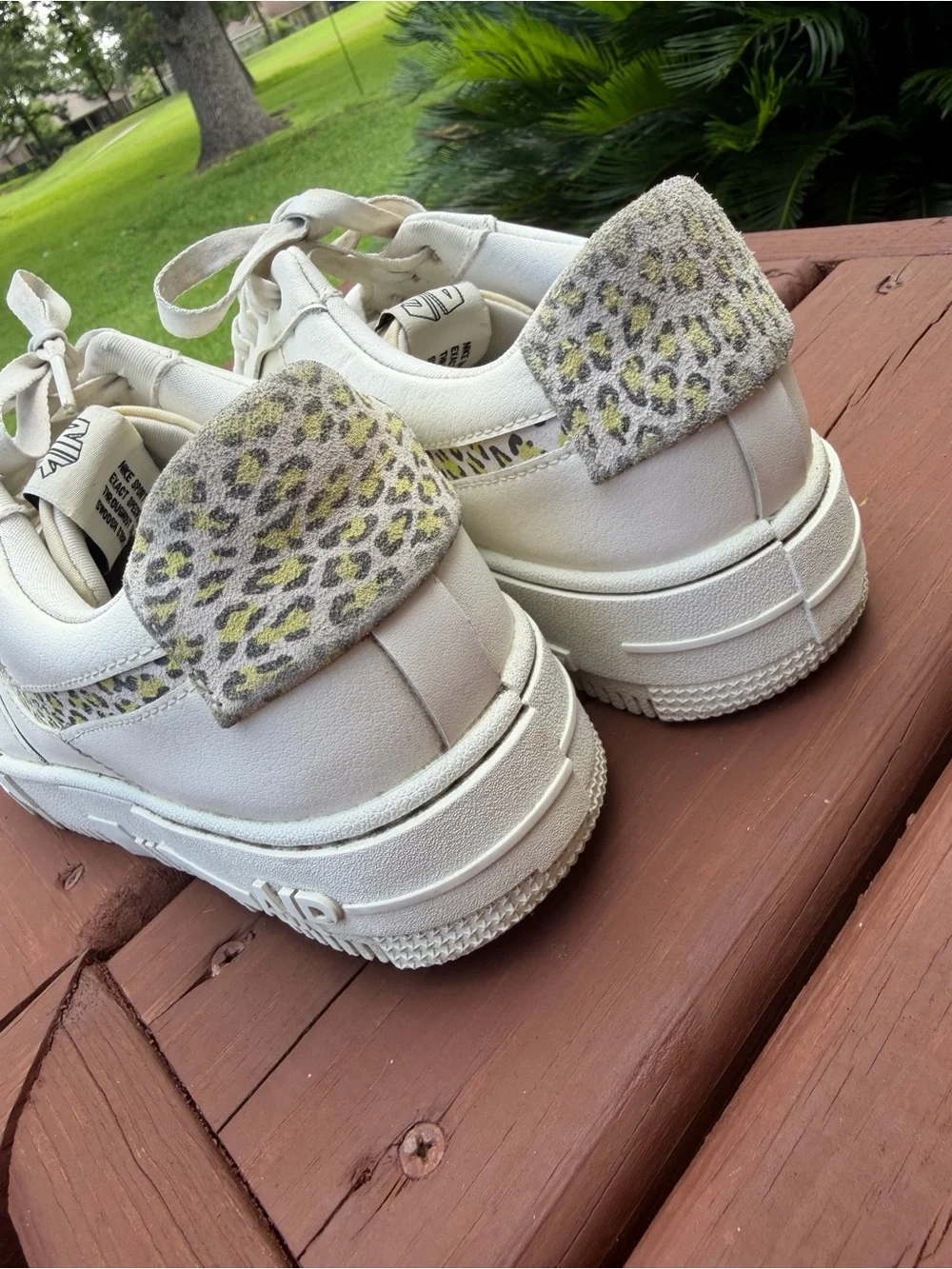 Nike Air Force 1 Pixel SE White Leopard Animal Print Sneakers Women’s 8.5